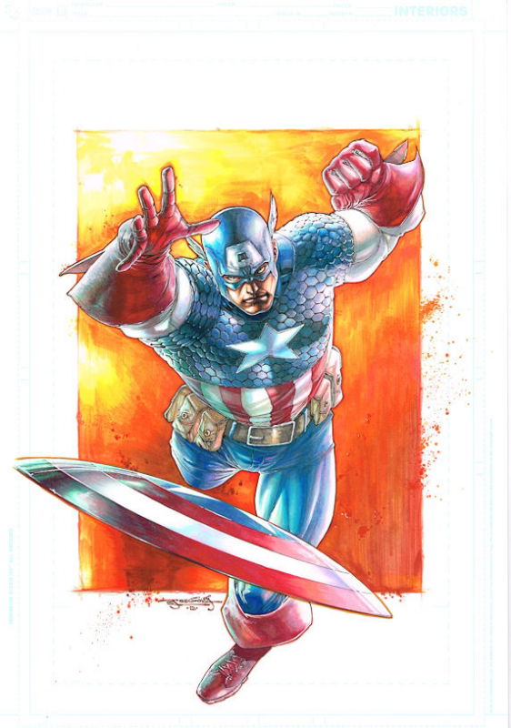 Stephen Segovia Original Art For Captain America Print In Stephen Mcgills Steves Original Art 